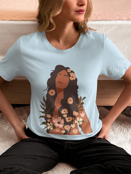 Floral Figure Graphic Ladies T-shirt - WTEE-318