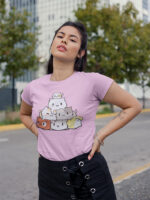 Puppy Pillar Round Neck Womens T-shirt | WTEE-324 - Image 2