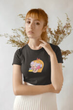 Blossom Cartoon Graphic Round Neck Female T-shirt | WTEE-328 - Image 3
