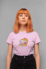 Blossom Cartoon Graphic Round Neck Female T-shirt | WTEE-328 - Image 2