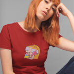 Blossom Cartoon Graphic Round Neck Female T-shirt | WTEE-328