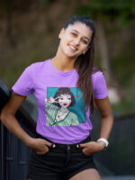 Figure Graphic Crew Neck Ladies Tee - WTEE-332