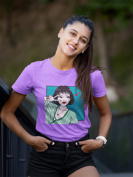 Figure Graphic Crew Neck Ladies Tee - WTEE-332