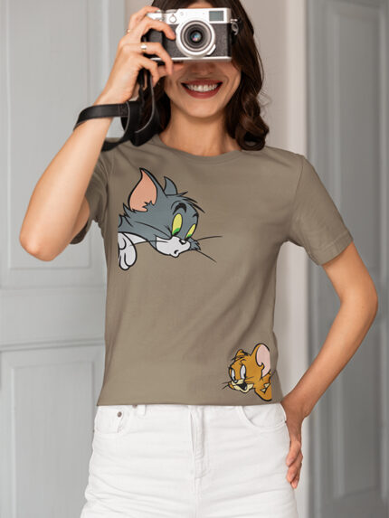 Peeking Tom & Jerry Womens T-Shirt - WTEE-333