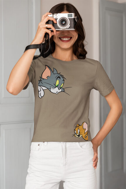 Peeking Tom & Jerry Womens T-Shirt - WTEE-333