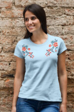 Floral Print Ladies Short sleeve T-shirt - WTEE-334 - Image 2