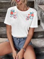 Floral Print Ladies Short sleeve T-shirt - WTEE-334
