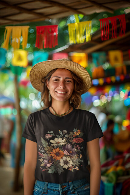 Trendy Floral Women's Graphic Tee - WTEE-335