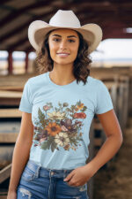 Floral Crew Neck Ladies T-shirt - WTEE-335 - Image 3