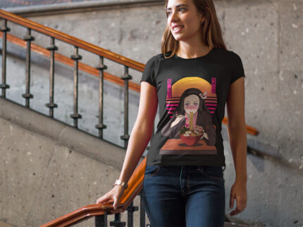Kamado Nezuko Ramen Designed Female T-shirt - WTEE-344