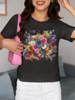 Floral Knit Ladies T-shirt | WTEE-353 - Image 2