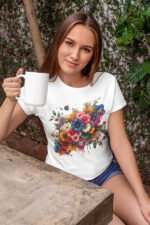 Floral Knit Ladies T-shirt | WTEE-353