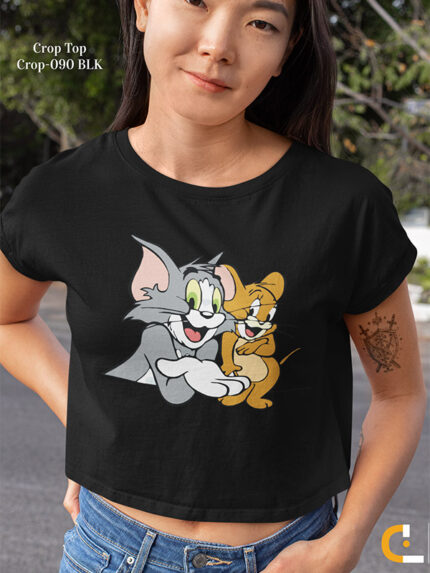 Tom & Jerry Graphic Printed Crop Top - CROP-090