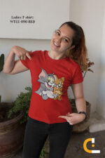 Tom & Jerry Design Printed Female T-shirt | WTEE-090