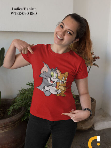 Tom & Jerry Design Printed Female T-shirt | WTEE-090