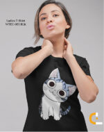 Kitty Design Crew neck Female T-Shirt | WTEE-095 - Image 2