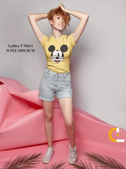 Mickey Mouse Design Casual Womens T-Shirt | WTEE-098