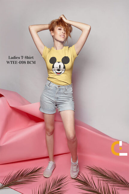 Mickey Mouse Design Casual Womens T-Shirt | WTEE-098