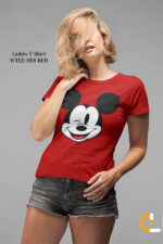 Mickey Mouse Design Casual Womens T-Shirt | WTEE-098 - Image 2