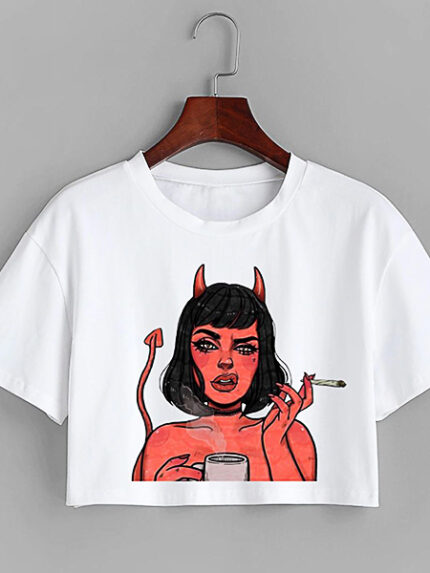 Devil From the Hell Conial Female Crop Top - CROP:040