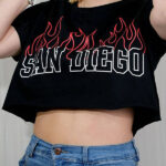 SAN DIEGO Letter Graphic Cropped Top - CROP-042