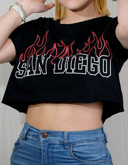 SAN DIEGO Letter Graphic Cropped Top - CROP-042