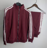 Comfortable Tracksuit Set with Classic Side Stripes -  Track jacket and Track Pant | Maroon Color TST-B4M - Image 2