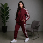 Comfortable Tracksuit Set with Classic Side Stripes -  Track jacket and Track Pant | Maroon Color TST-B4M