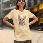 Corgi Charm: Adorable Corgi Graphic Ladies T-Shirt - WTEE-1528