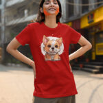 Corgi Charm: Adorable Corgi Graphic Ladies T-Shirt - WTEE-1528