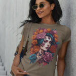 Day of the Dead Floral Art Ladies T-shirt - WTEE-1540