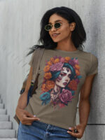 Day of the Dead Floral Art Ladies T-shirt - WTEE-1540