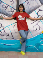 White Puppy Figure Graphic Ladies T-shirt - WTEE-1541 - Image 2