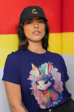 Hipster Bunny Art Ladies T-shirt - WTEE-1544 - Image 2