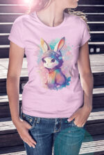 Hipster Bunny Art Ladies T-shirt - WTEE-1544