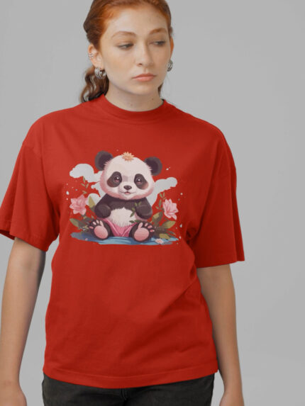 Panda Relaxed Fit Ladies T-shirt - WTEE-1551