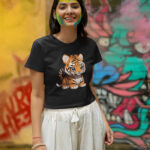 Cute Baby Tiger Designed Crop top - Crop-1552