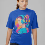 Relax Fit Figure Graphic Ladies T-shirt Crew Neck - WTEE-1552