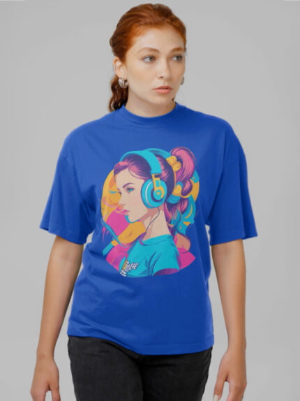 Relax Fit Figure Graphic Ladies T-shirt Crew Neck - WTEE-1552