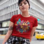 Colorful Flowers Ladies Crop Top - Crop-1557