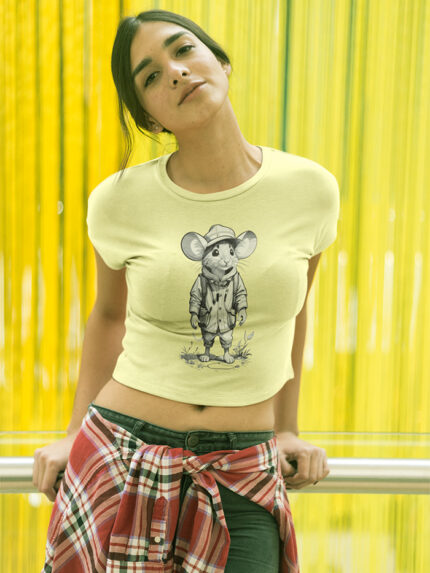 Retro Mouse Ladies Crop Top - Crop-1558