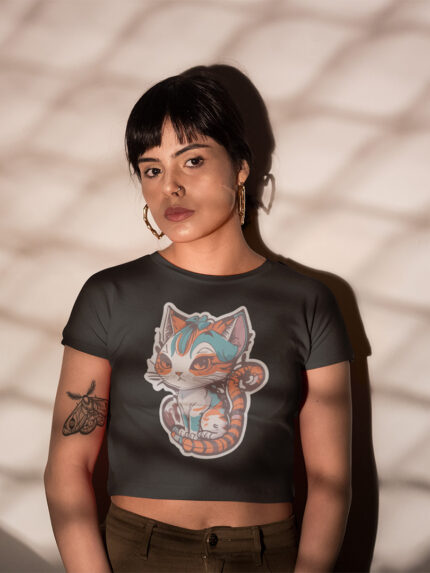 Cool Cat Ladies Crop Top - Crop-1566