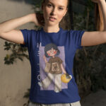 Cute Anime Girl Character T-Shirt - Playful Graphic Design - WTEE-1071