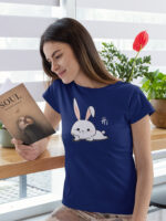Playful Rabbit Cartoon Tee - Perfect for Casual Outfits - WTEE-1085