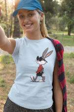 Cool Bunny Character Graphic T-Shirt for Casual Looks - WTEE-1087 - Image 4