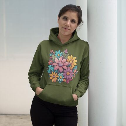 Floral Casual Hoodie - HOOD-1902