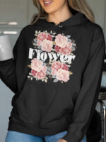 Floral Printed Hoodie - HOOD-1911 - Image 2