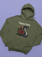 Snake In the Flower Designed Hoodie - HOOD-1914 - Image 2
