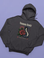 Snake In the Flower Designed Hoodie - HOOD-1914 - Image 3