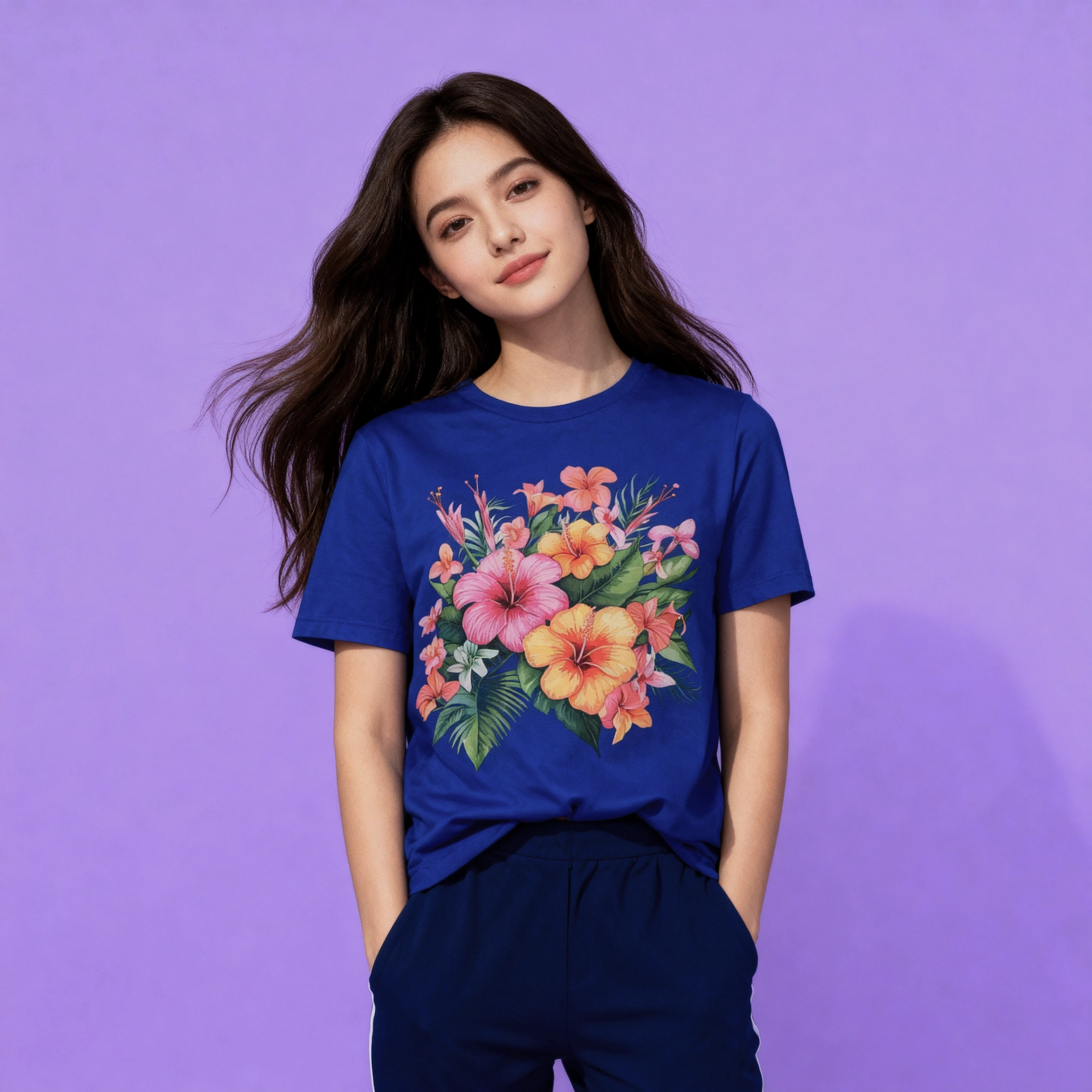 Soft & Breathable Floral Graphic Tee - WTEE-1558